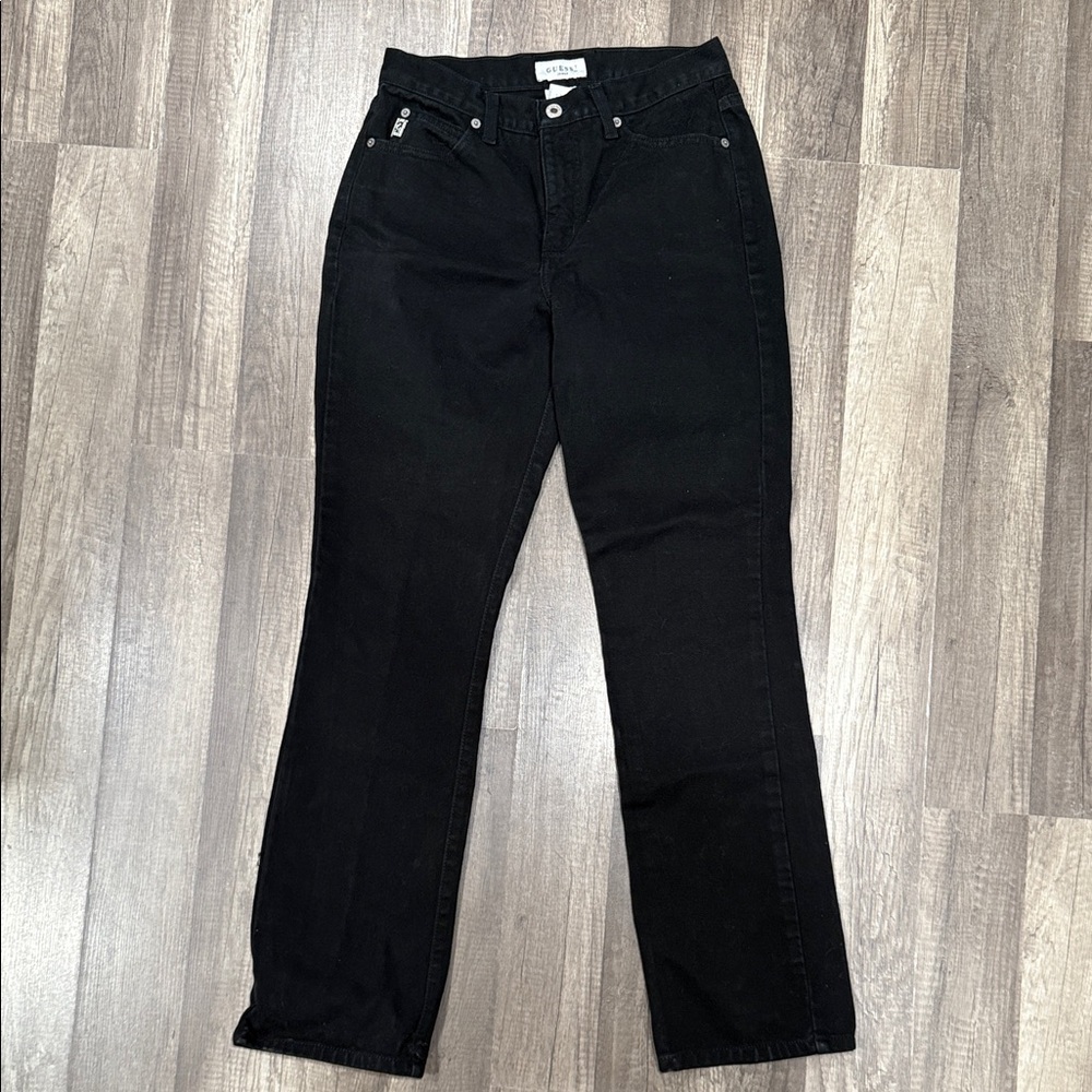 VINTAGE GUESS 100% Cotton Black Straight Leg Denim
